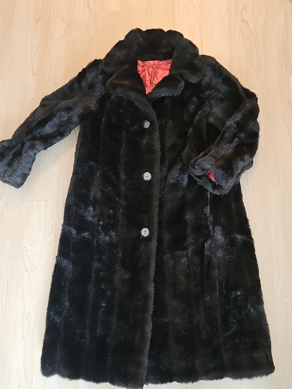 VINTAGE SEARS Ultra Mink Pink Black Coat